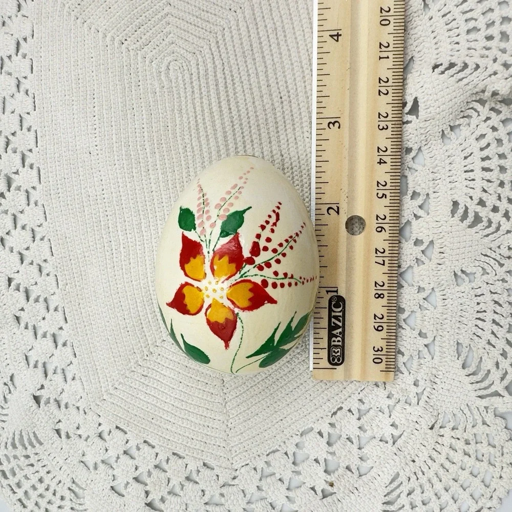 Lot of 3 Hand Painted Floral Real Egg Shell Ornate Hanging Ornament Easter Decor